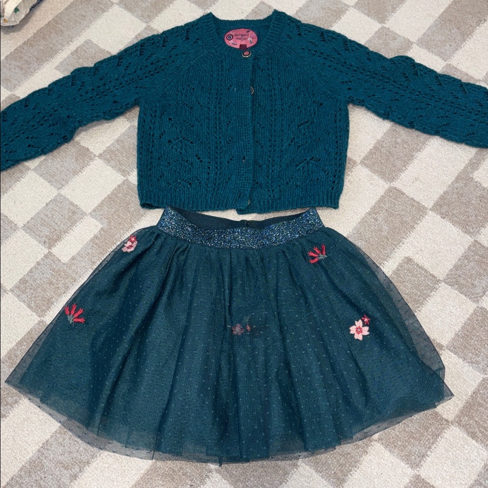 Sergent Major - Knit Cardigan & Tulle Skirt Set - 2T